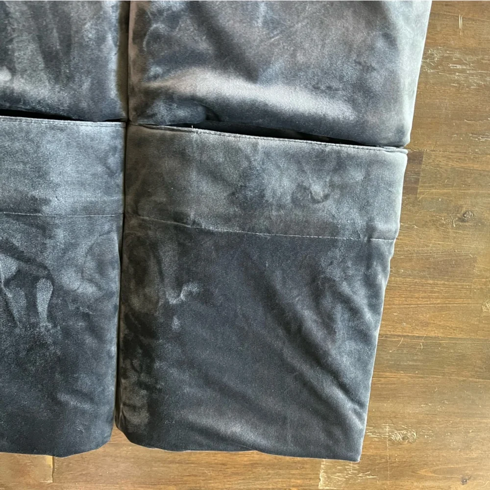 Set of 4 dark gray luxury velvet curtains 49x92.5in EUC
